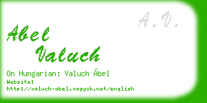 abel valuch business card